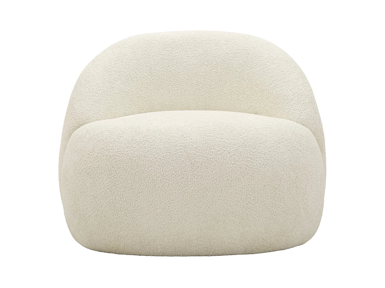 Fauteuil Nubra, Revêtement en Tissu Bouclé, 80x56x83h cm Blanc, Petit Fauteuil, Accoudoirs, Structure en Tissu