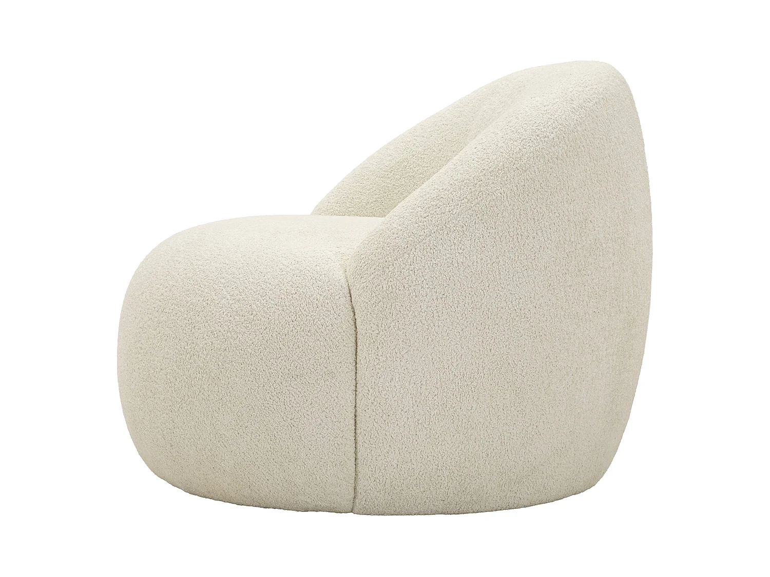 Fauteuil Nubra, Revêtement en Tissu Bouclé, 80x56x83h cm Blanc, Petit Fauteuil, Accoudoirs, Structure en Tissu