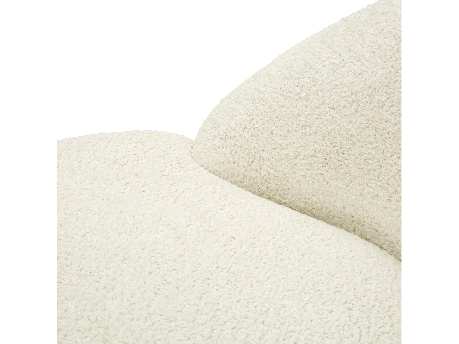Fauteuil Nubra, Revêtement en Tissu Bouclé, 80x56x83h cm Blanc, Petit Fauteuil, Accoudoirs, Structure en Tissu