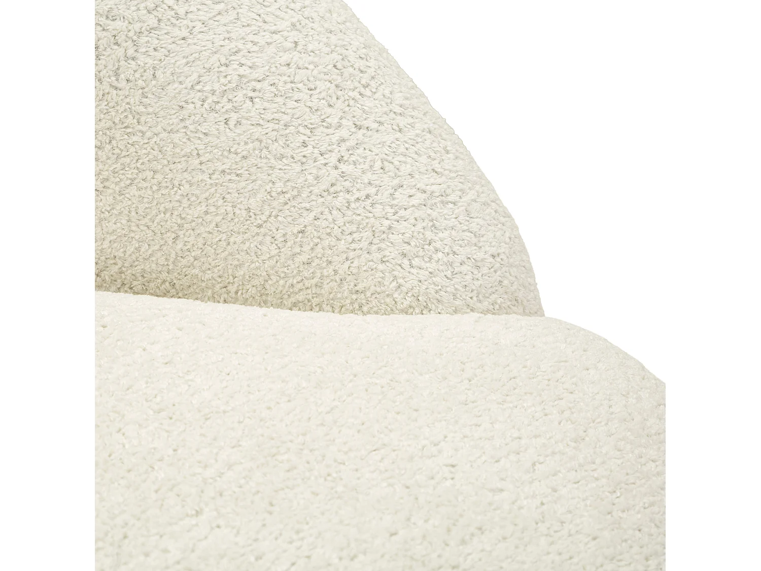 Fauteuil Nubra, Revêtement en Tissu Bouclé, 80x56x83h cm Blanc, Petit Fauteuil, Accoudoirs, Structure en Tissu