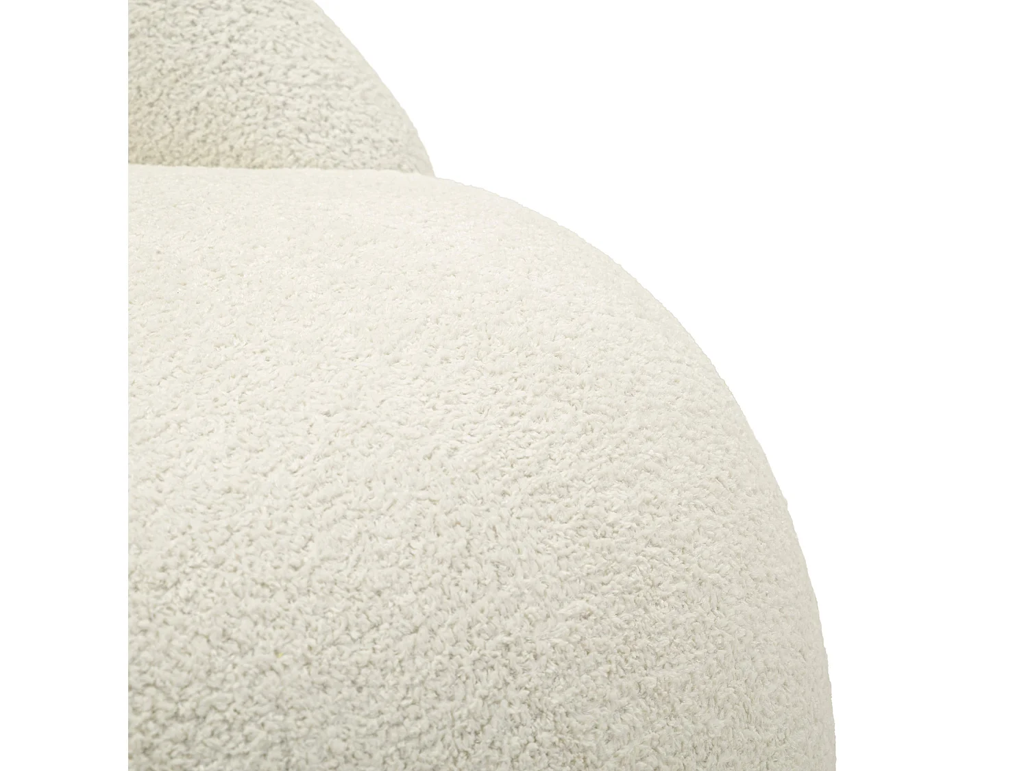 Fauteuil Nubra, Revêtement en Tissu Bouclé, 80x56x83h cm Blanc, Petit Fauteuil, Accoudoirs, Structure en Tissu