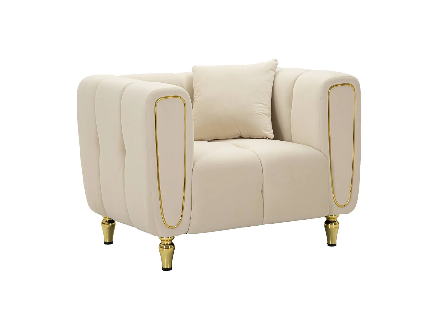 Madama fauteuil, armleuningen, 81x97x71h cm crèmewit, leunstoel, draagvermogen 200 kg, zithoogte 44 cm