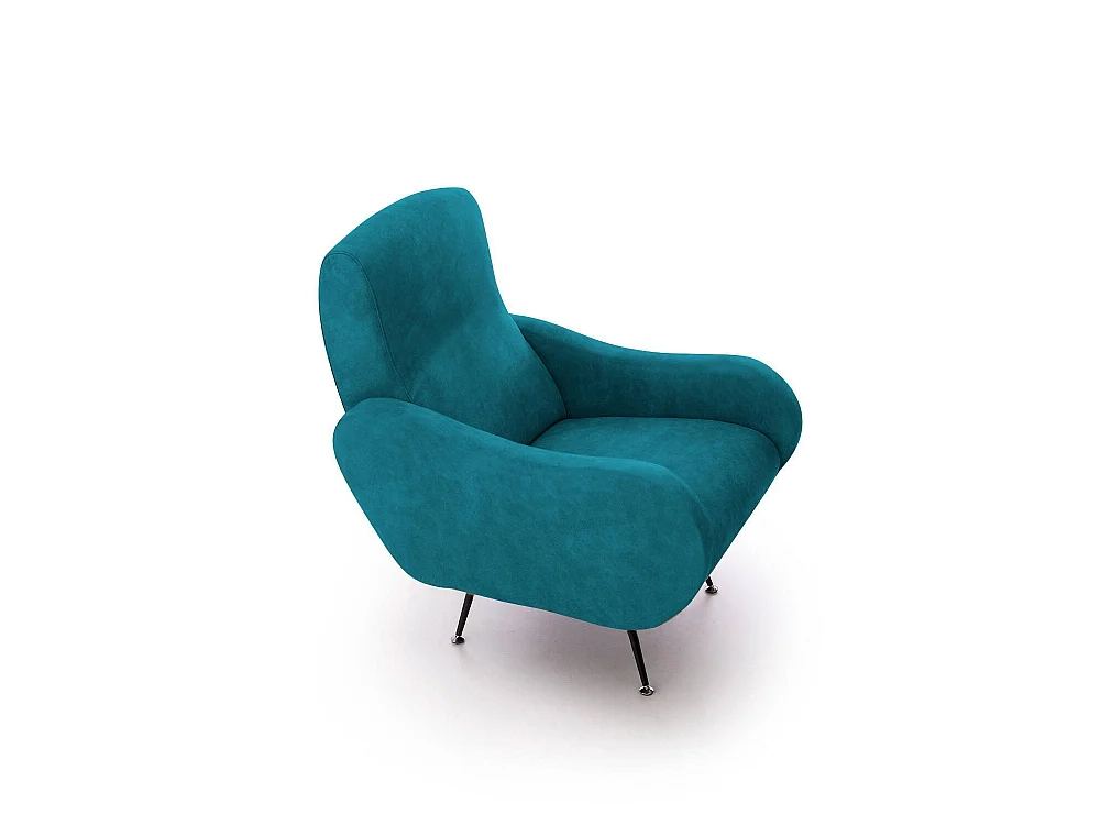 Poltrona Lasnigo, Braccioli Made in Italy, 70x100x98h cm Azzurro, Poltroncina, Peso Supportato 90 kg, Materiale Struttura in Legno