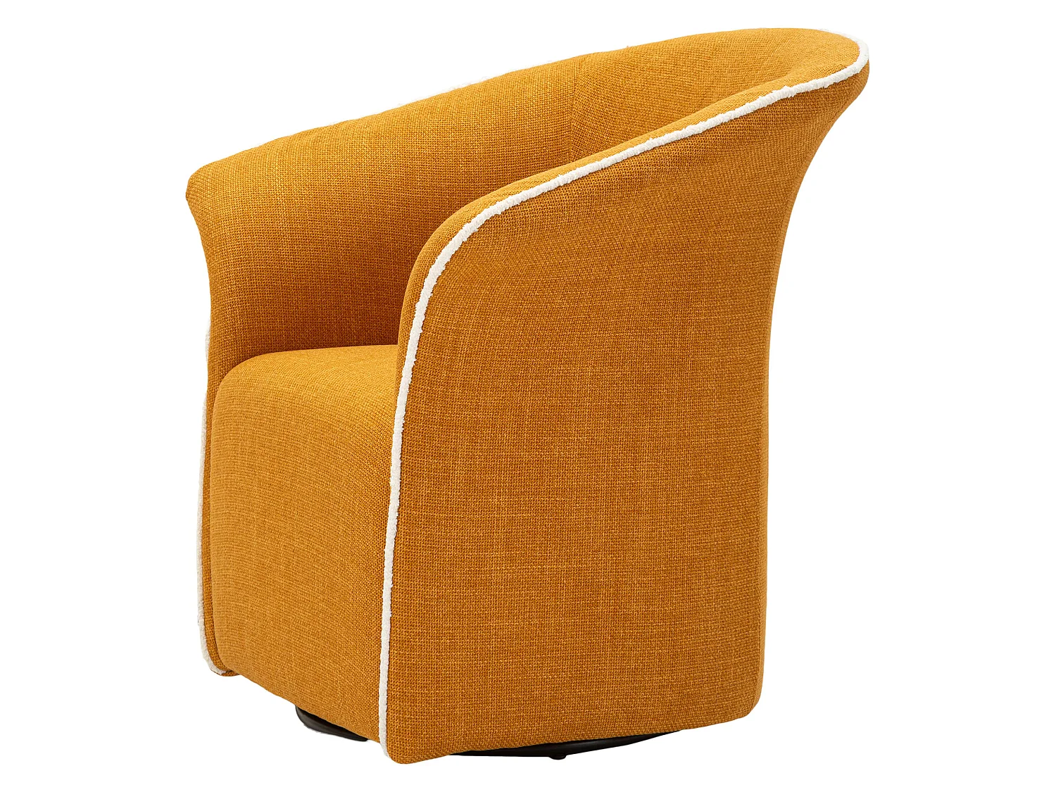Fauteuil Toamas, Base Pivotante, 84x66x80h cm Jaune Moutarde, Petit Fauteuil avec Accoudoirs, Structure en Métal