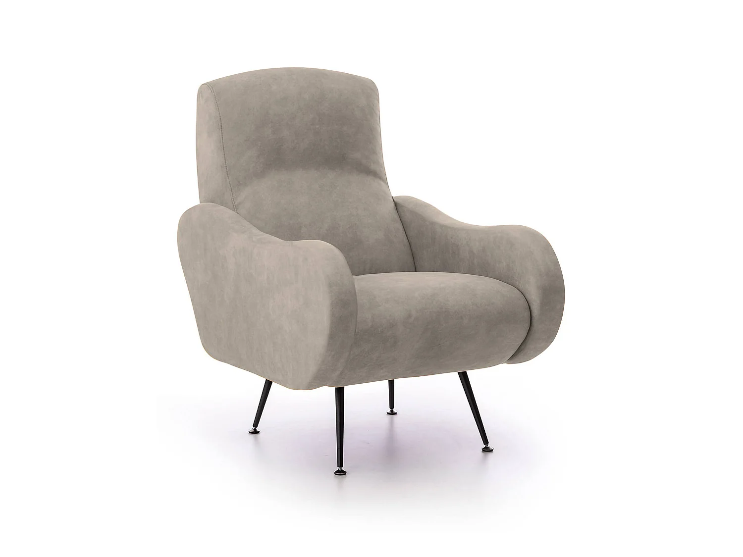 Poltrona Lasnigo, Braccioli Made in Italy, 70x100x98h cm Grigio Tortora, Poltroncina, Peso Supportato 90 kg, Materiale Struttura in Legno