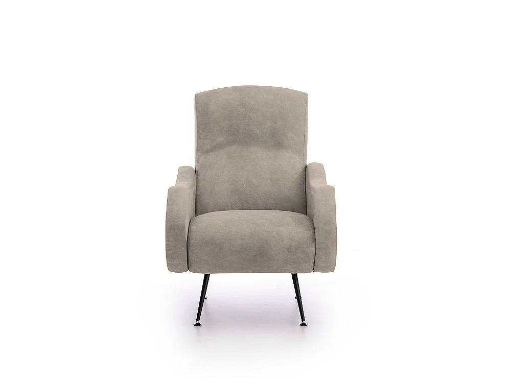 Poltrona Lasnigo, Braccioli Made in Italy, 70x100x98h cm Grigio Tortora, Poltroncina, Peso Supportato 90 kg, Materiale Struttura in Legno