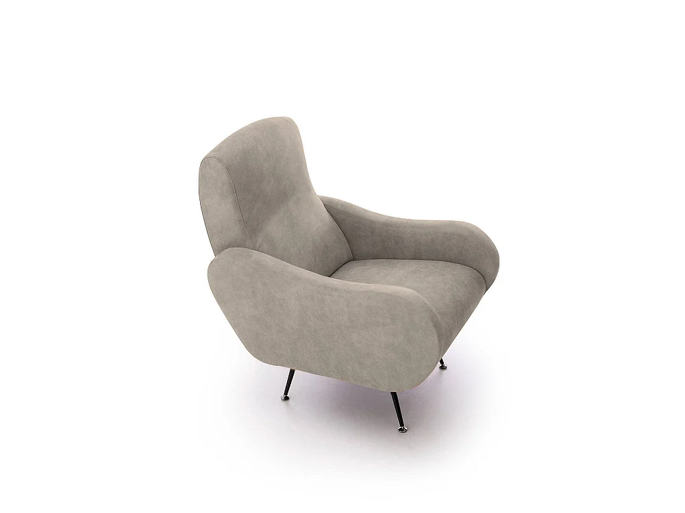 Poltrona Lasnigo, Braccioli Made in Italy, 70x100x98h cm Grigio Tortora, Poltroncina, Peso Supportato 90 kg, Materiale Struttura in Legno