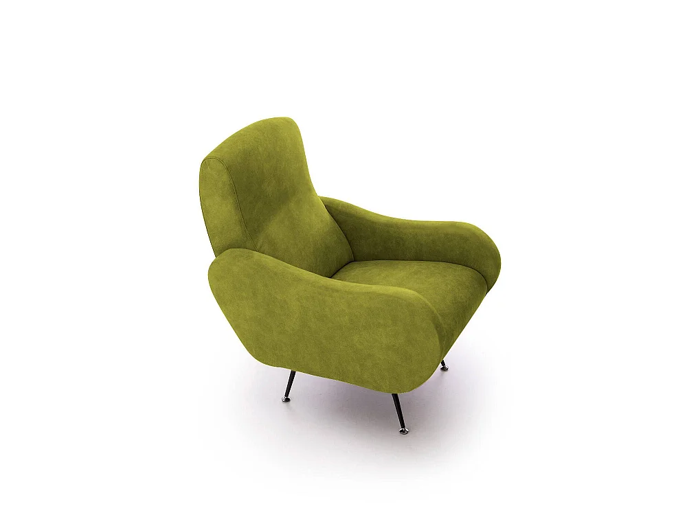 Poltrona Lasnigo, Braccioli Made in Italy, 70x100x98h cm Verde, Poltroncina, Peso Supportato 90 kg, Materiale Struttura in Legno