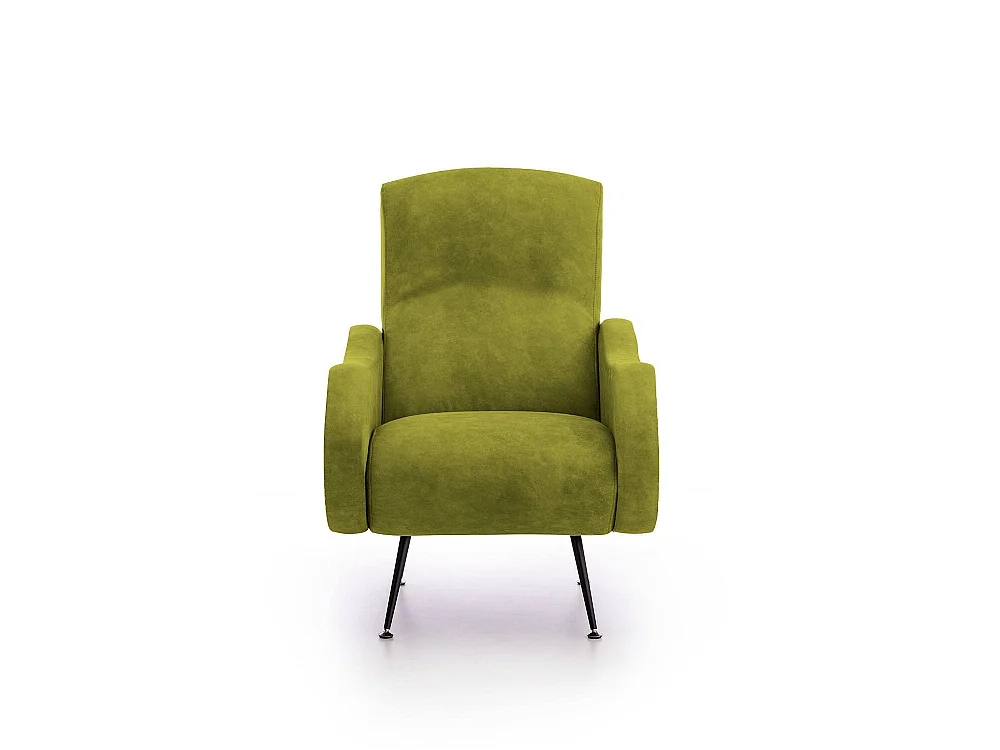 Poltrona Lasnigo, Braccioli Made in Italy, 70x100x98h cm Verde, Poltroncina, Peso Supportato 90 kg, Materiale Struttura in Legno
