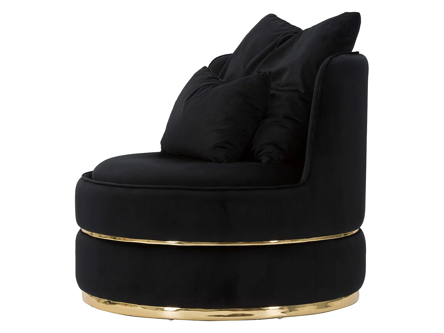 Fauteuil Palang, avec Coussins, 84x84x72h cm Noir, Petit Fauteuil, Structure en Bois Noble, Revêtement en Tissu