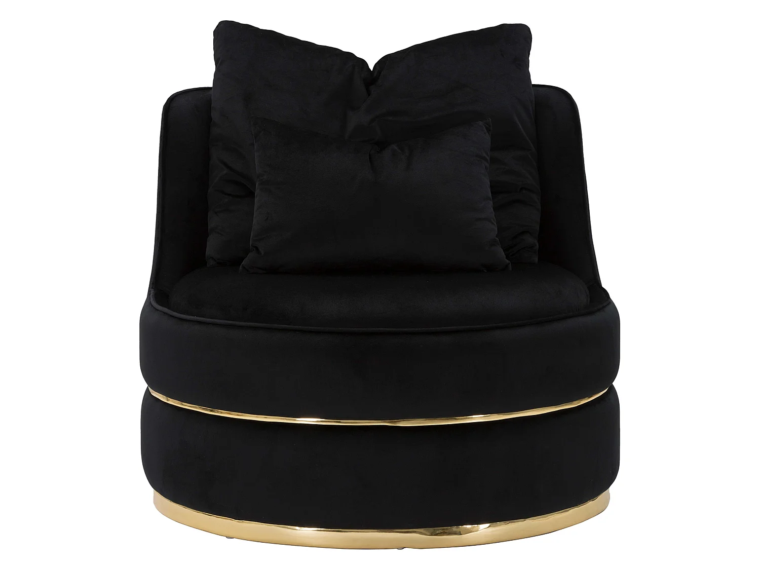 Fauteuil Palang, avec Coussins, 84x84x72h cm Noir, Petit Fauteuil, Structure en Bois Noble, Revêtement en Tissu