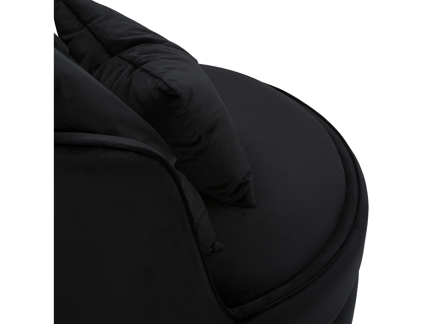 Fauteuil Palang, avec Coussins, 84x84x72h cm Noir, Petit Fauteuil, Structure en Bois Noble, Revêtement en Tissu