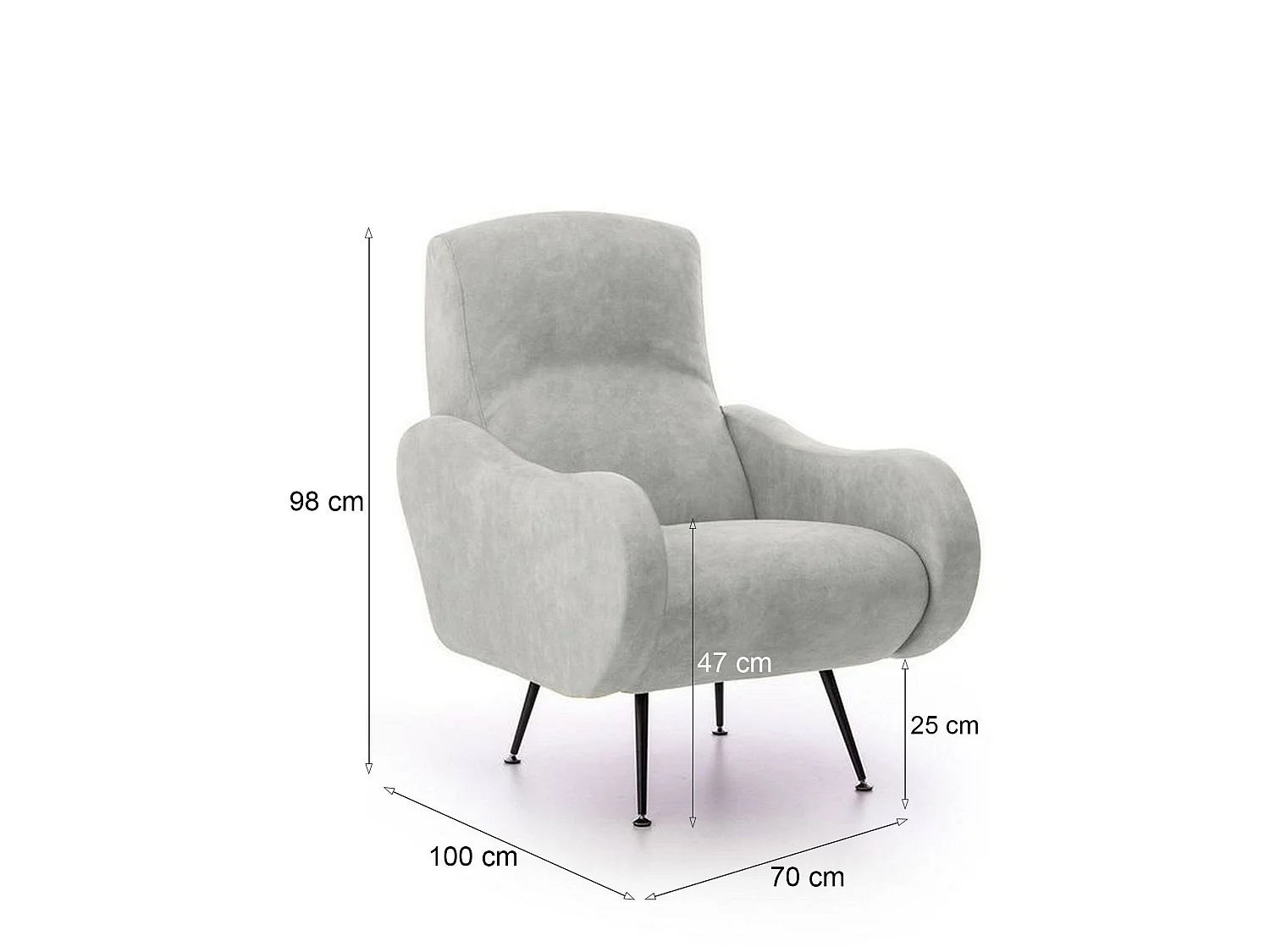 Poltrona Lasnigo, Braccioli Made in Italy, 70x100x98h cm Beige, Poltroncina, Peso Supportato 90 kg, Materiale Struttura in Legno