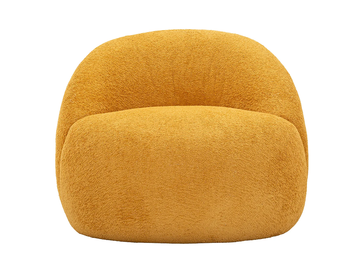 Poltrona Nubra, Rivestimento in Tessuto Bouclè, 80x56x83h cm Arancione Senape, Poltroncina, Braccioli, Materiale Struttura in Tessuto