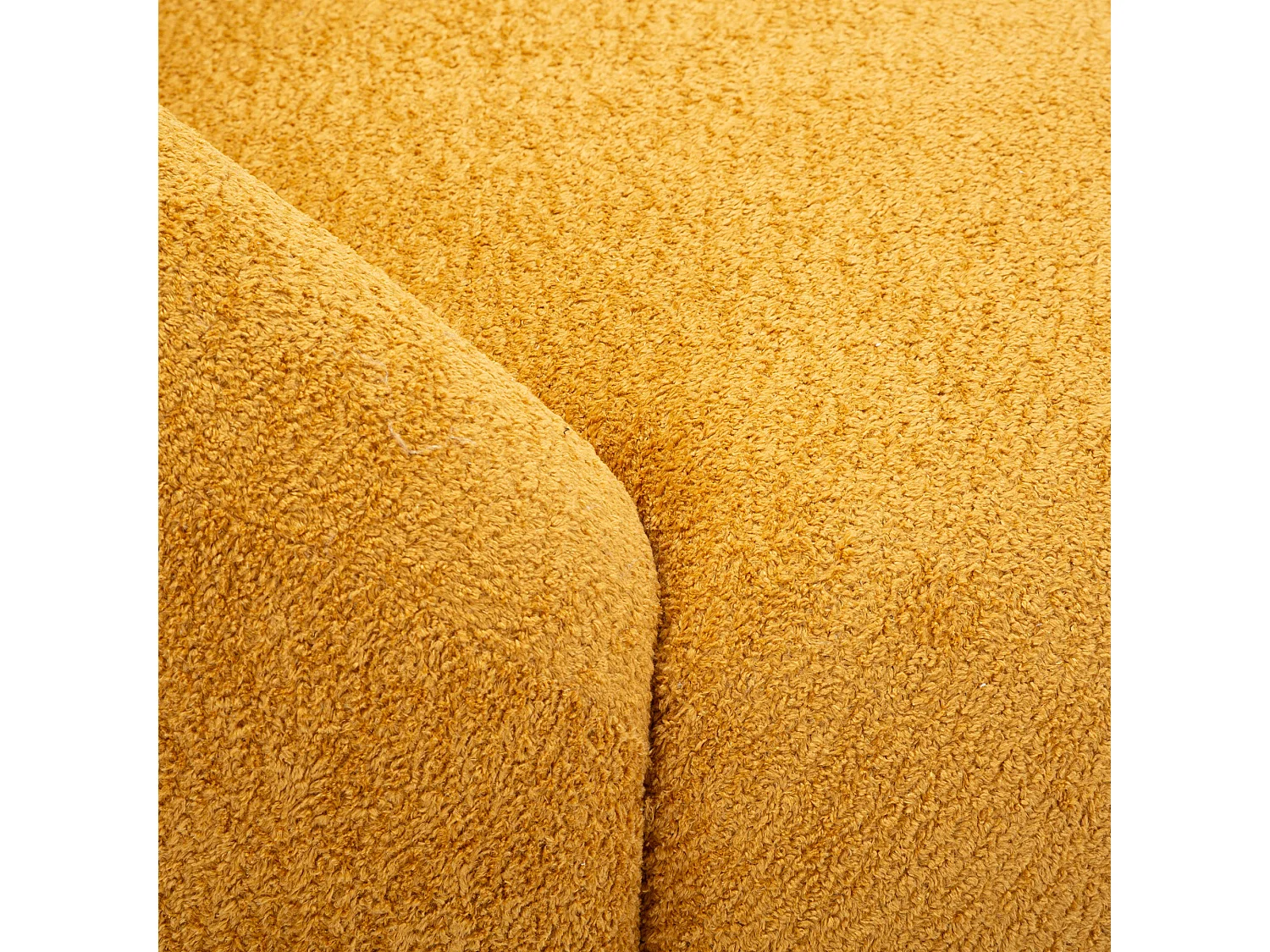 Fauteuil Nubra, Revêtement en Tissu Bouclé, 80x56x83h cm Orange Moutarde, Petit Fauteuil, Accoudoirs, Structure en Tissu