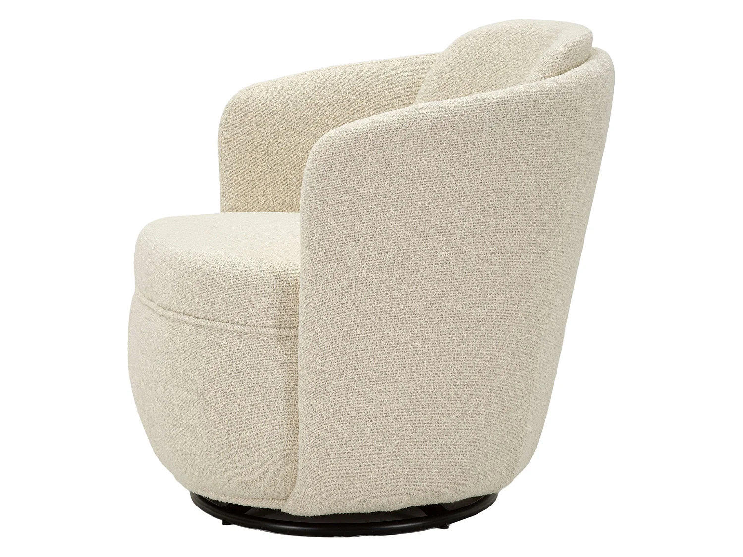 Poltrona Morond, Base Girevole, 70x72x75h cm Bianco Crema, Poltroncina, Braccioli, Materiale Struttura in Legno Nobilitato