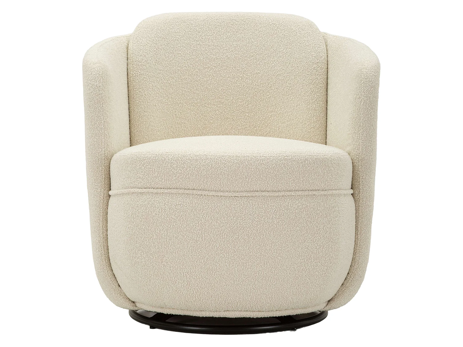 Poltrona Morond, Base Girevole, 70x72x75h cm Bianco Crema, Poltroncina, Braccioli, Materiale Struttura in Legno Nobilitato