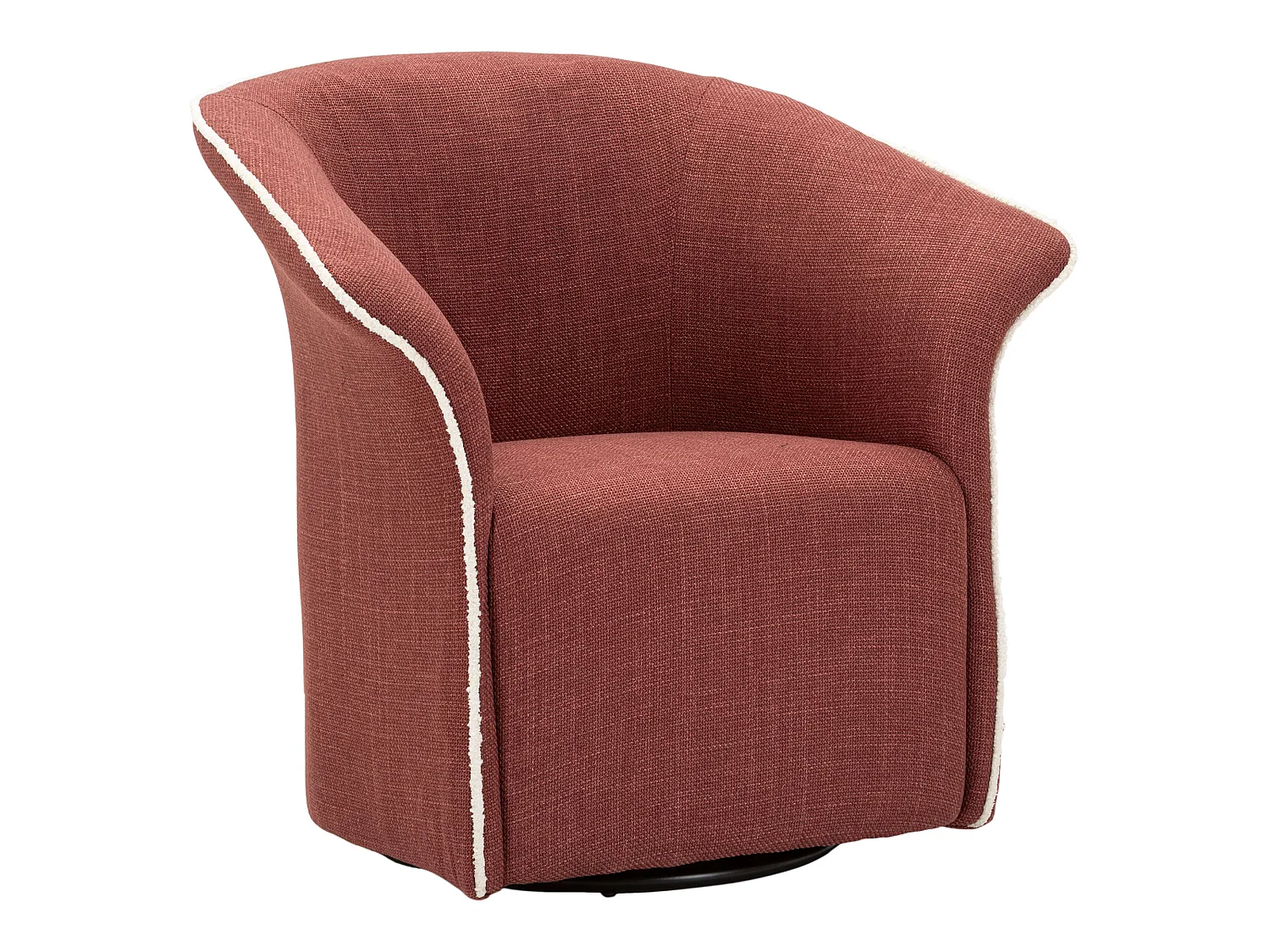 Fauteuil Toamas, Base Pivotante, 84x66x80h cm Rouge, Fauteuil avec Accoudoirs, Structure Métallique