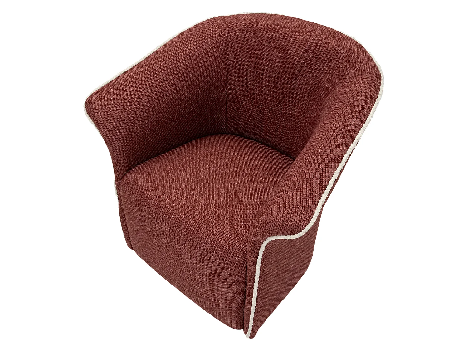 Fauteuil Toamas, Base Pivotante, 84x66x80h cm Rouge, Fauteuil avec Accoudoirs, Structure Métallique