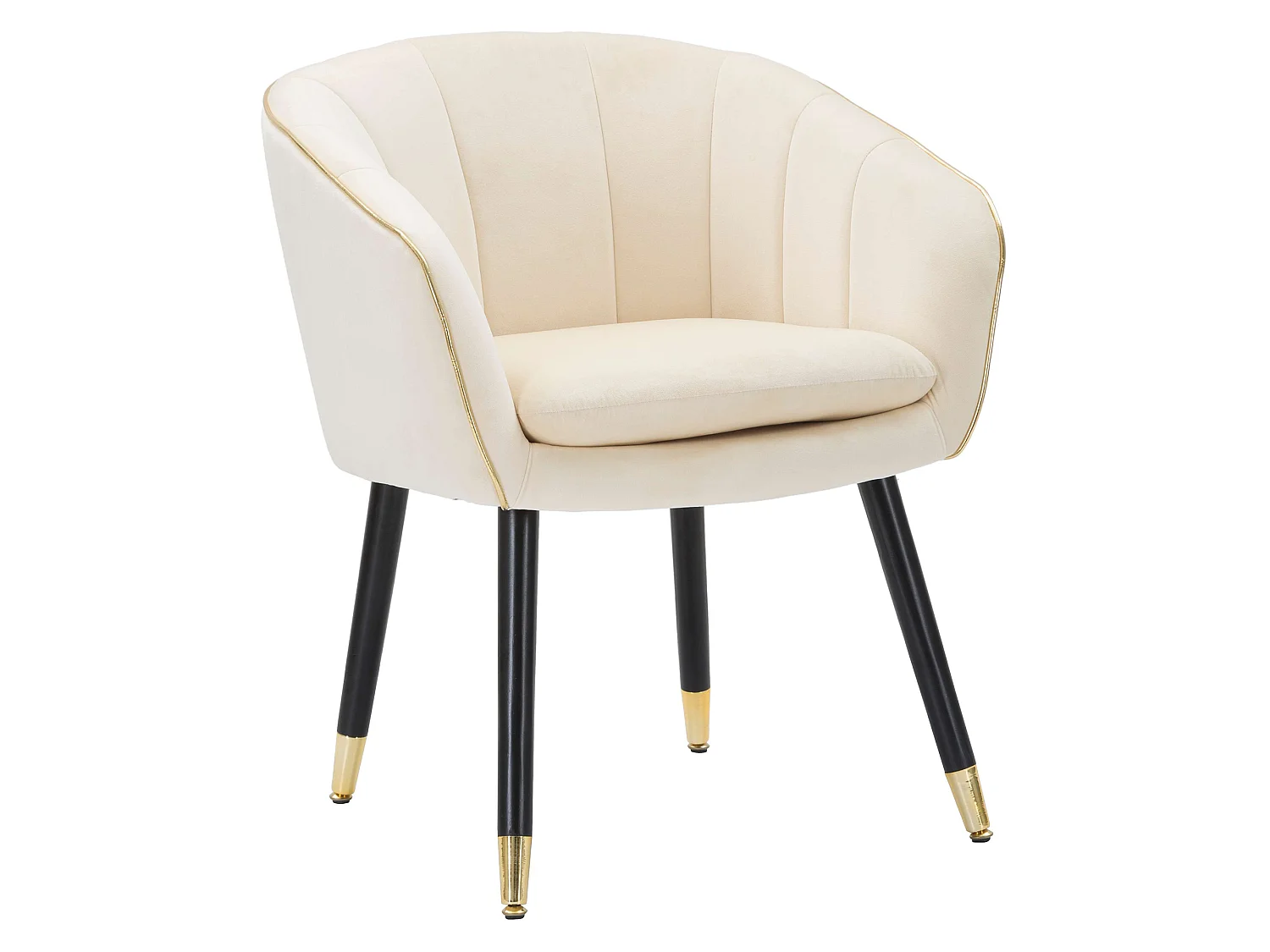 Fauteuil Cachi, Accoudoirs, 62x58x78h cm Blanc, Petit Fauteuil, Structure en Tissu, Couleur Or