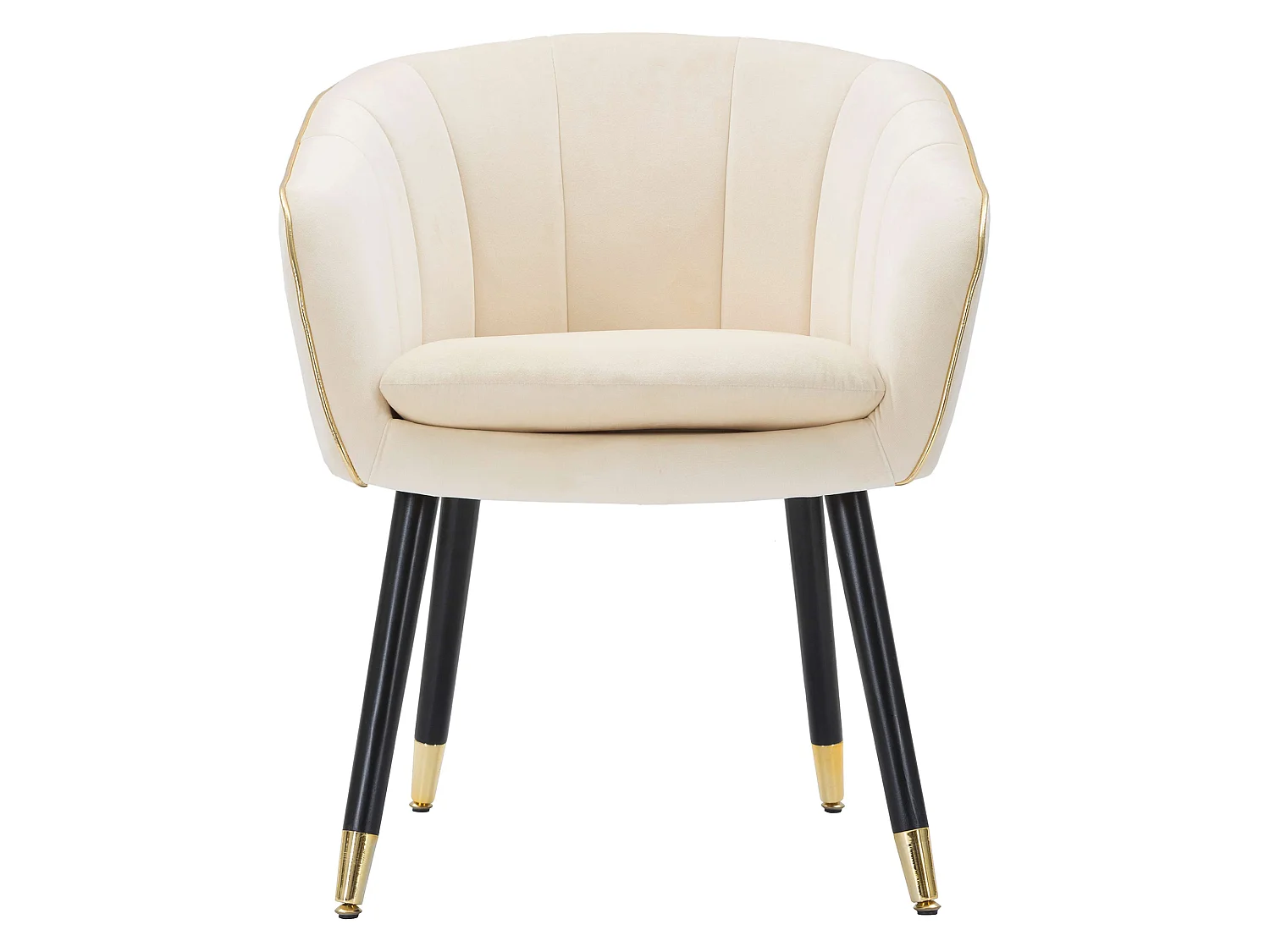 Fauteuil Cachi, Accoudoirs, 62x58x78h cm Blanc, Petit Fauteuil, Structure en Tissu, Couleur Or