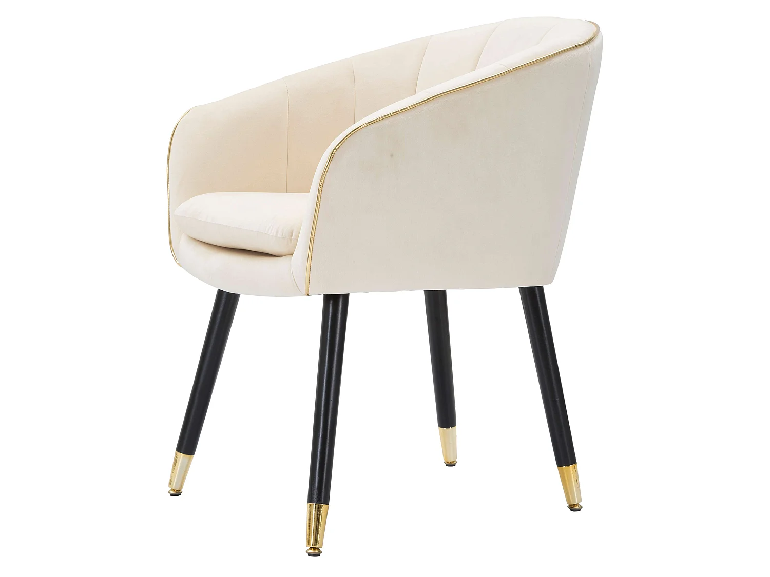 Fauteuil Cachi, Accoudoirs, 62x58x78h cm Blanc, Petit Fauteuil, Structure en Tissu, Couleur Or