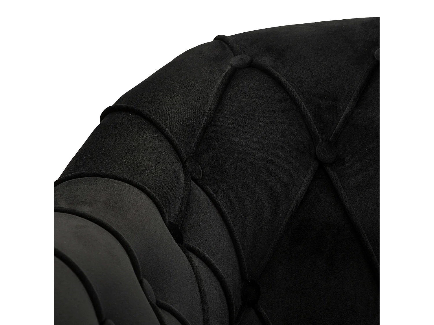 Fauteuil Turtuk avec Coussin, 88x83x91h cm Noir, Petite Chaise, Accoudoirs, Structure Dorée