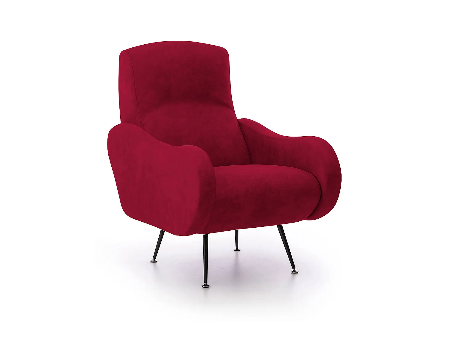Poltrona Lasnigo, Braccioli Made in Italy, 70x100x98h cm Rosso, Poltroncina, Peso Supportato 90 kg, Materiale Struttura in Legno
