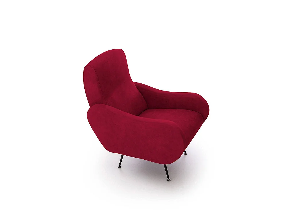 Poltrona Lasnigo, Braccioli Made in Italy, 70x100x98h cm Rosso, Poltroncina, Peso Supportato 90 kg, Materiale Struttura in Legno