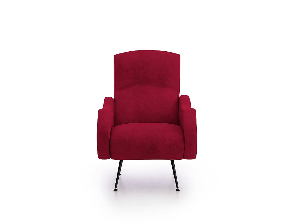 Poltrona Lasnigo, Braccioli Made in Italy, 70x100x98h cm Rosso, Poltroncina, Peso Supportato 90 kg, Materiale Struttura in Legno