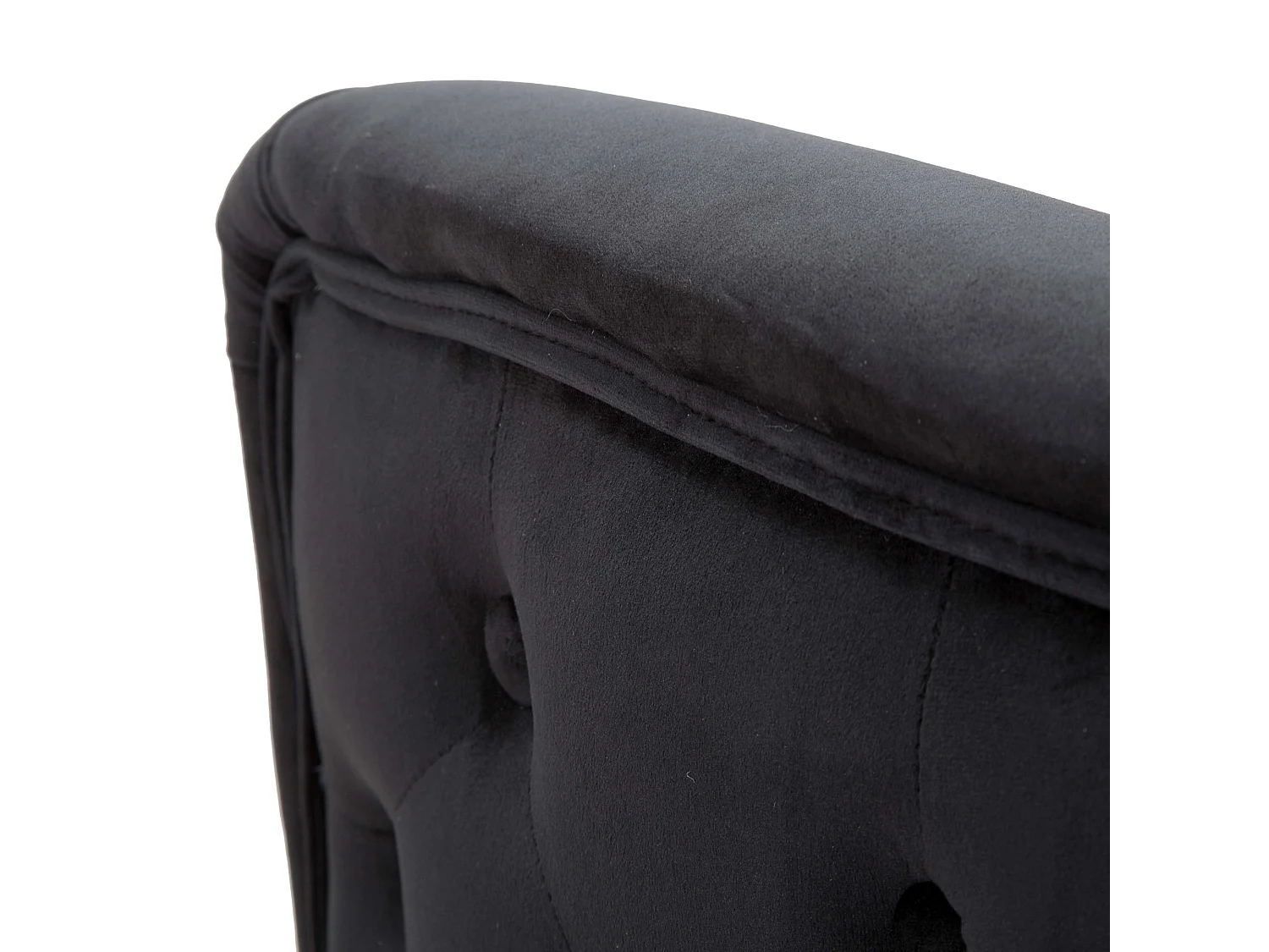 Fauteuil StIves, Revêtement Velours, 76x74x71h cm Noir, Petit Fauteuil, Accoudoirs, Structure Métal