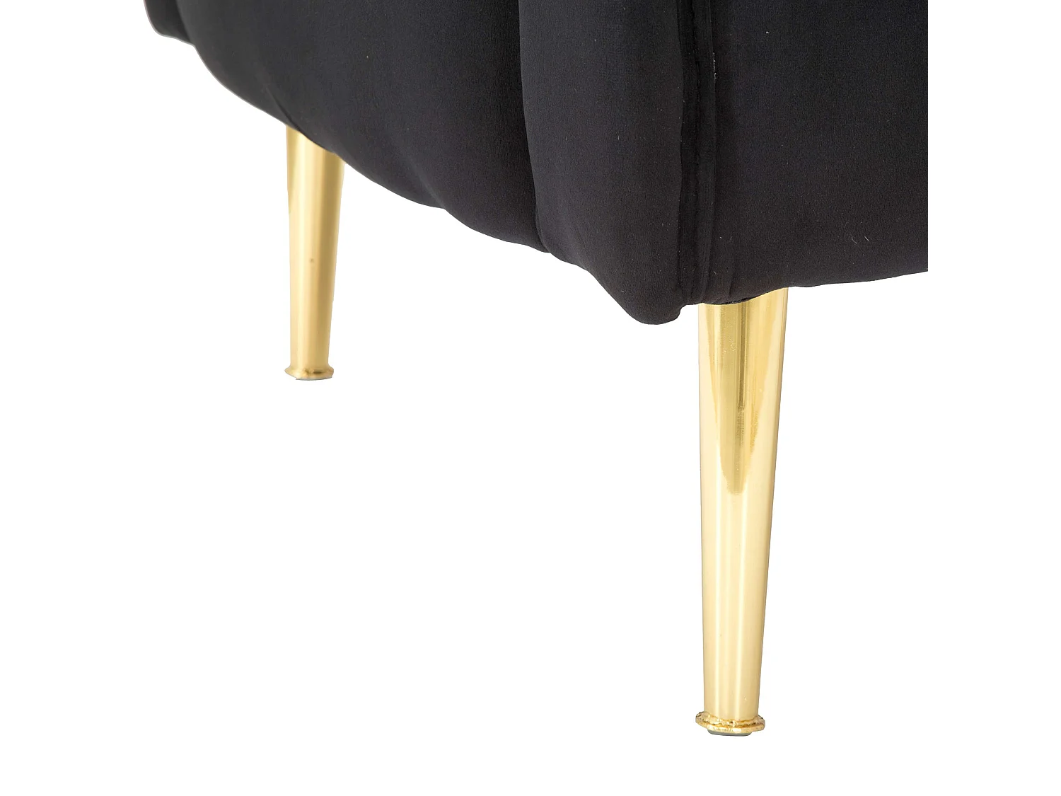 Fauteuil StIves, Revêtement Velours, 76x74x71h cm Noir, Petit Fauteuil, Accoudoirs, Structure Métal