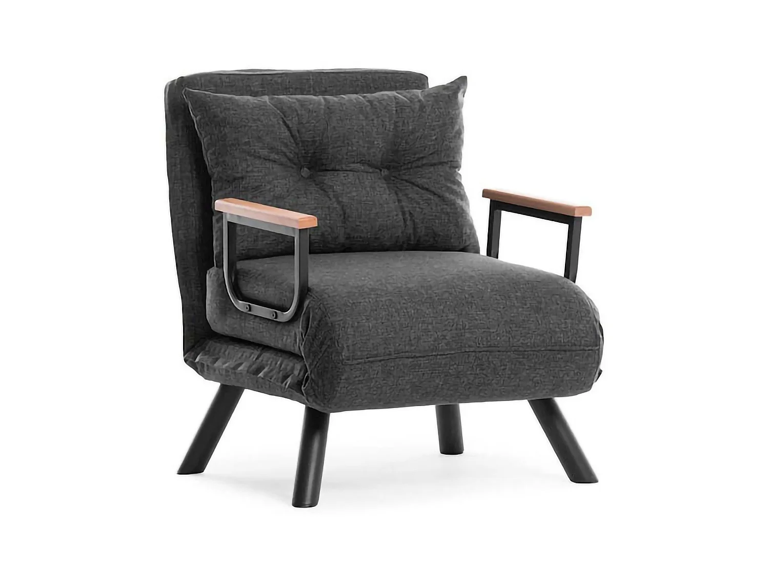 Poltrona Keoni, Reclinabile, 60x78x78h cm Grigio Cenere, Poltroncina, Braccioli, Peso Supportato 100 kg