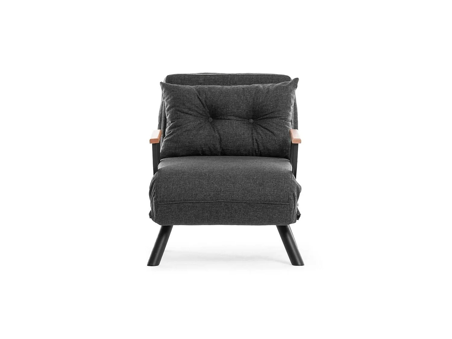 Poltrona Keoni, Reclinabile, 60x78x78h cm Grigio Cenere, Poltroncina, Braccioli, Peso Supportato 100 kg