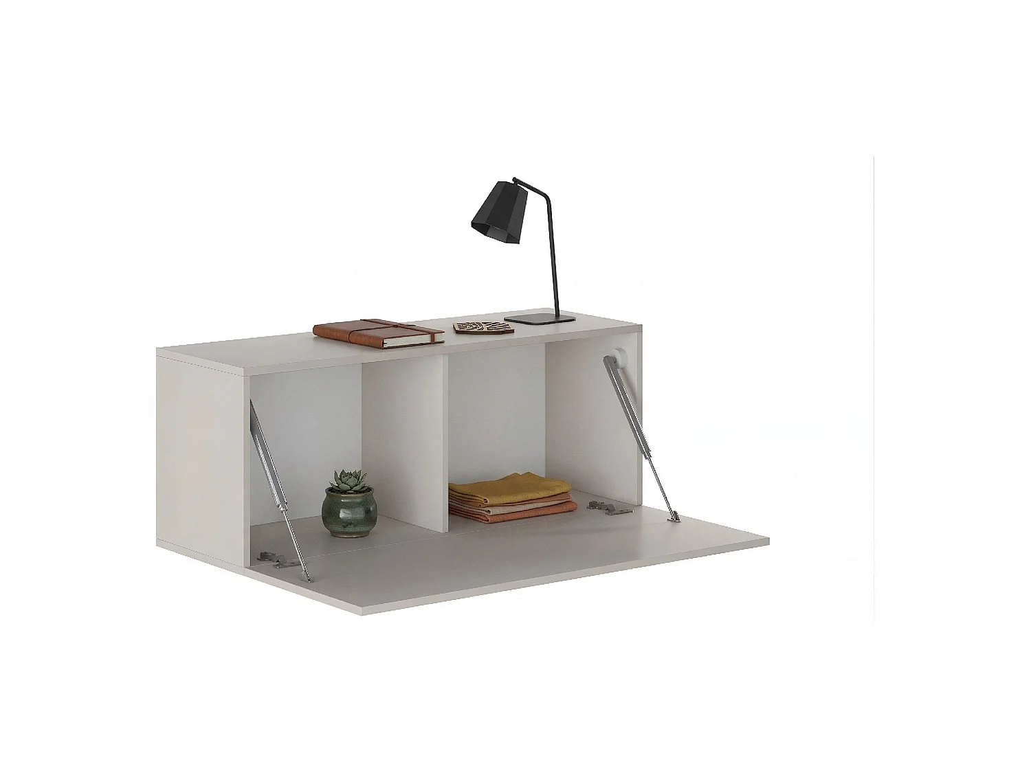 Mobile Pensile Pimonte, Modulabile, 100x40h cm Beige, un Ripiano, Un'anta
