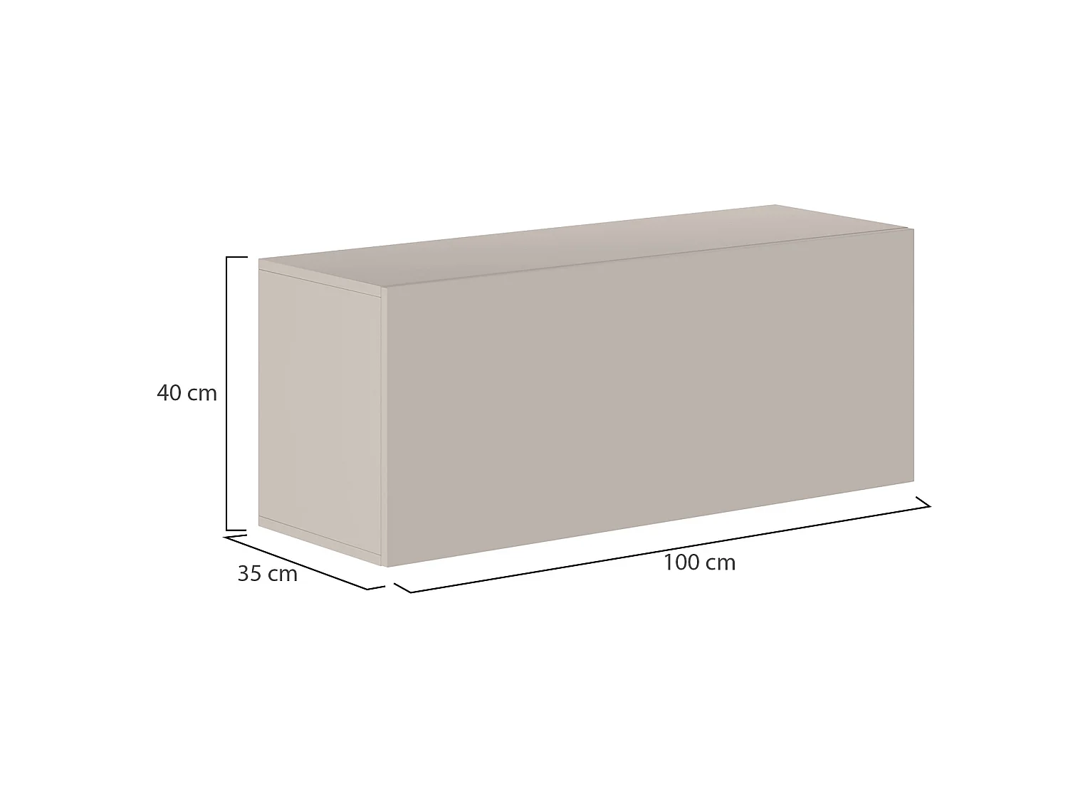 Mobile Pensile Pimonte, Modulabile, 100x40h cm Beige, un Ripiano, Un'anta