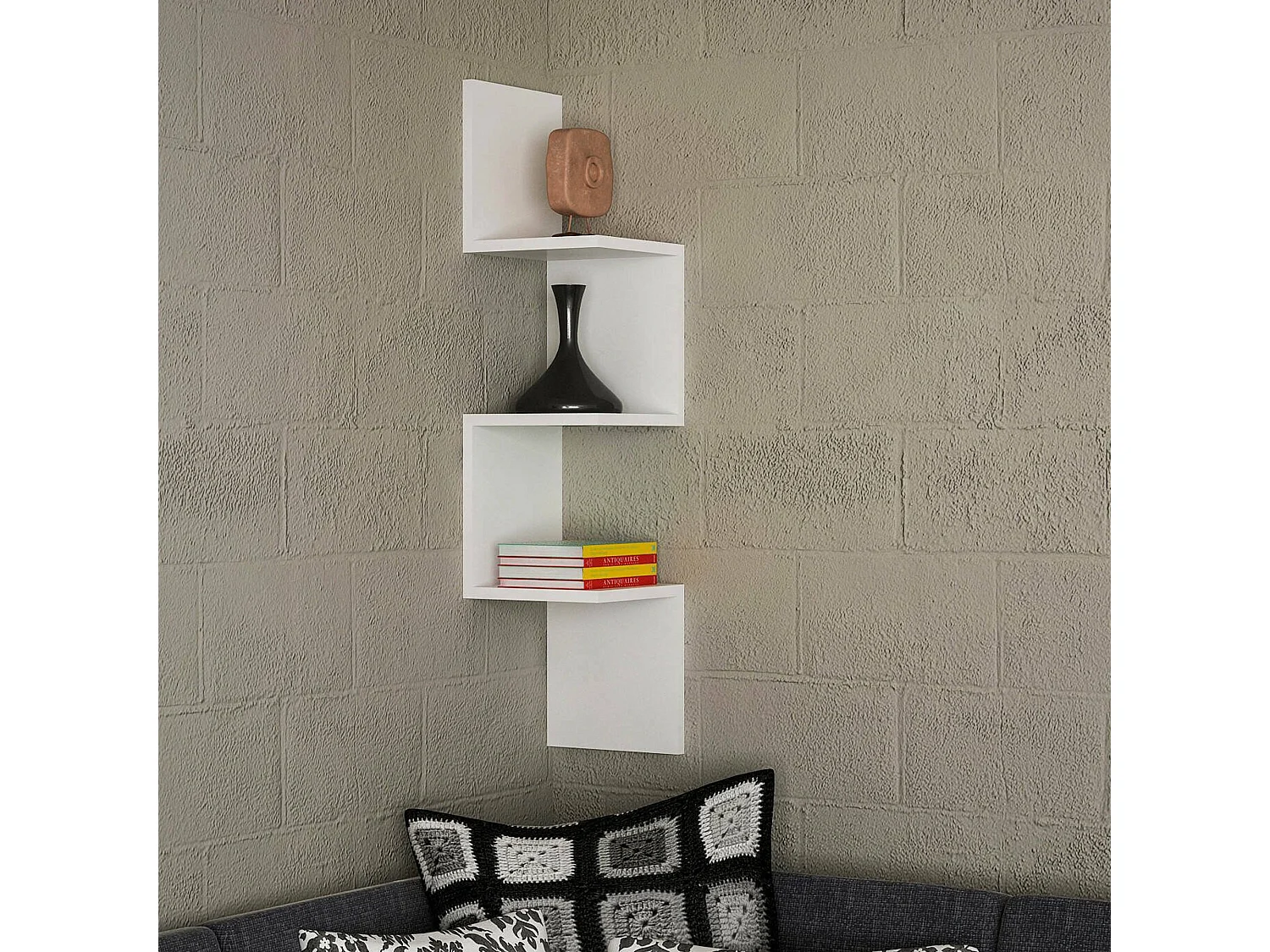 Mensola Ṛgveda, 4 Ripiani, 25x25x105h cm Bianco,