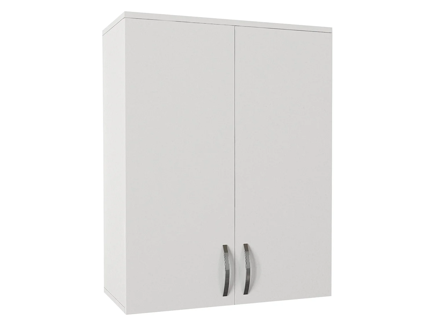 Meuble suspendu Isili, 2 étagères, 70x90h cm blanc, 2 portes, 3 niches