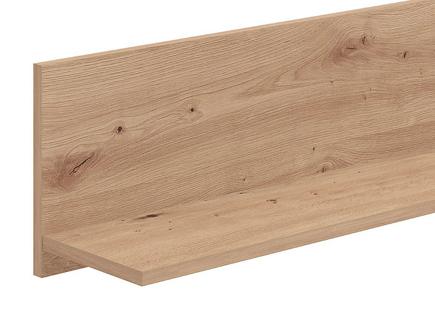 Mensola Renatico, un Ripiano, 138x20x24h cm Marrone Rovere Nodi, Portata Ripiani 5, Sfumatura Colore Struttura Rovere Nodi