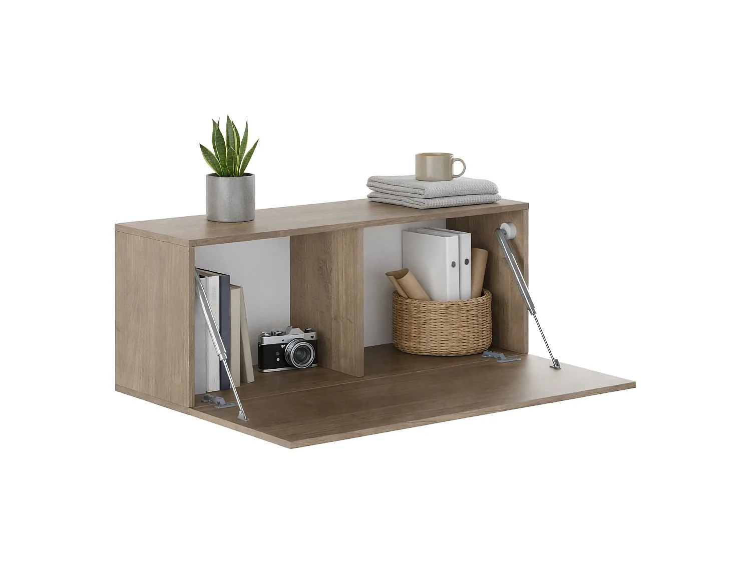 Mobile Pensile Pimonte, Modulabile, 100x40h cm Marrone Noce, un Ripiano, Un'anta