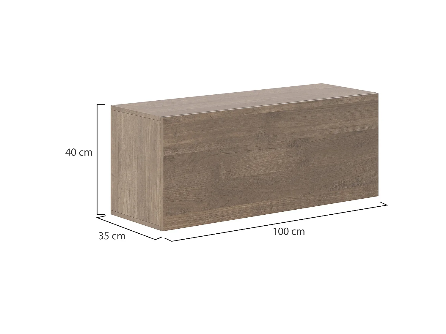 Mobile Pensile Pimonte, Modulabile, 100x40h cm Marrone Noce, un Ripiano, Un'anta