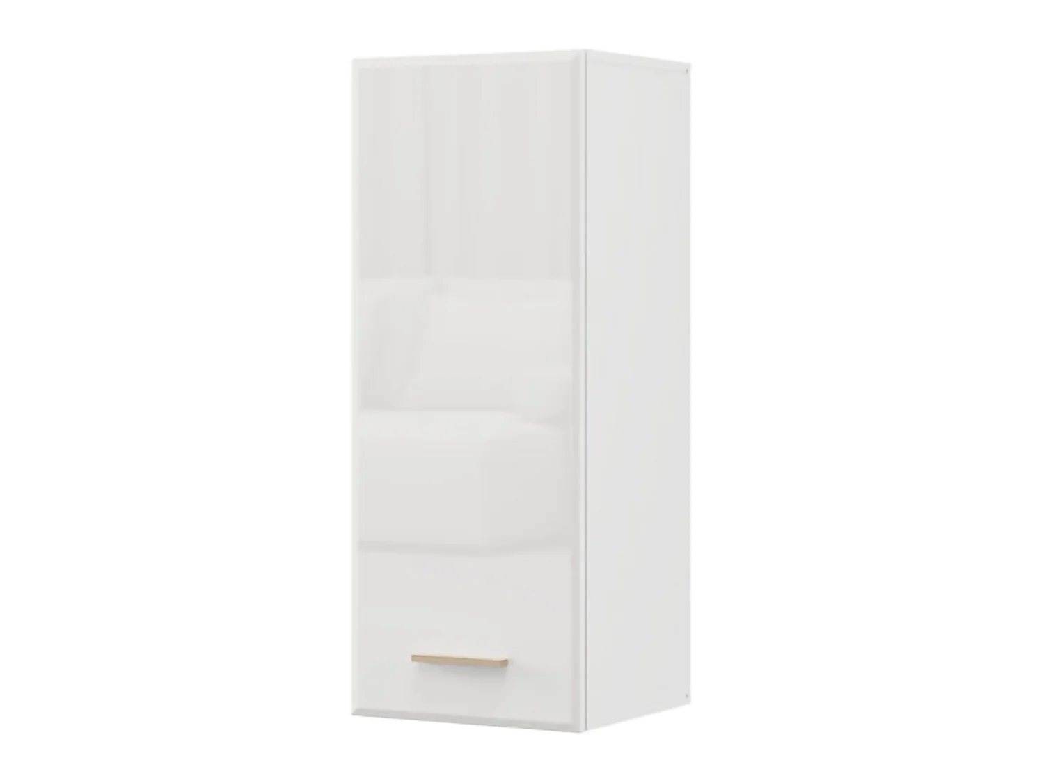 Meuble Mural Fresis, 2 Étagères, 39x96h cm Blanc Mat, 1 Porte, 3 Compartiments