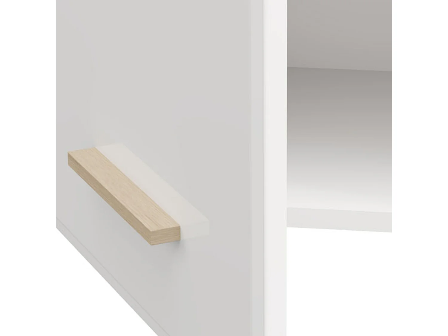 Meuble Mural Fresis, 2 Étagères, 39x96h cm Blanc Mat, 1 Porte, 3 Compartiments