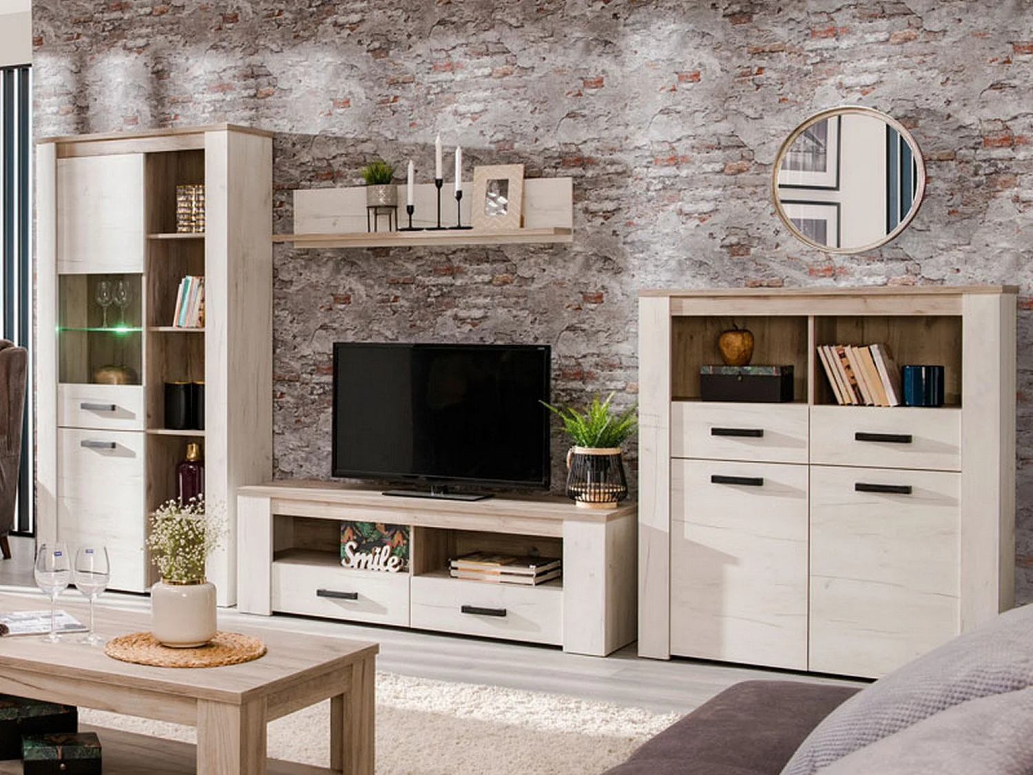 Mensola Picciano, un Ripiano, 120x20x22h cm Bianco Anticato, Portata Ripiani 5, Sfumatura Colore Struttura Anticato
