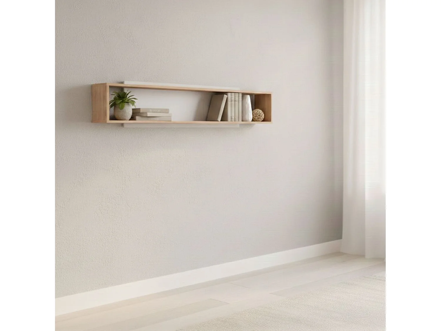 Mensola Valdieri, 2 Ripiani, 151x20x32h cm Marrone Rovere, Portata Ripiani 5, Sfumatura Colore Struttura Rovere