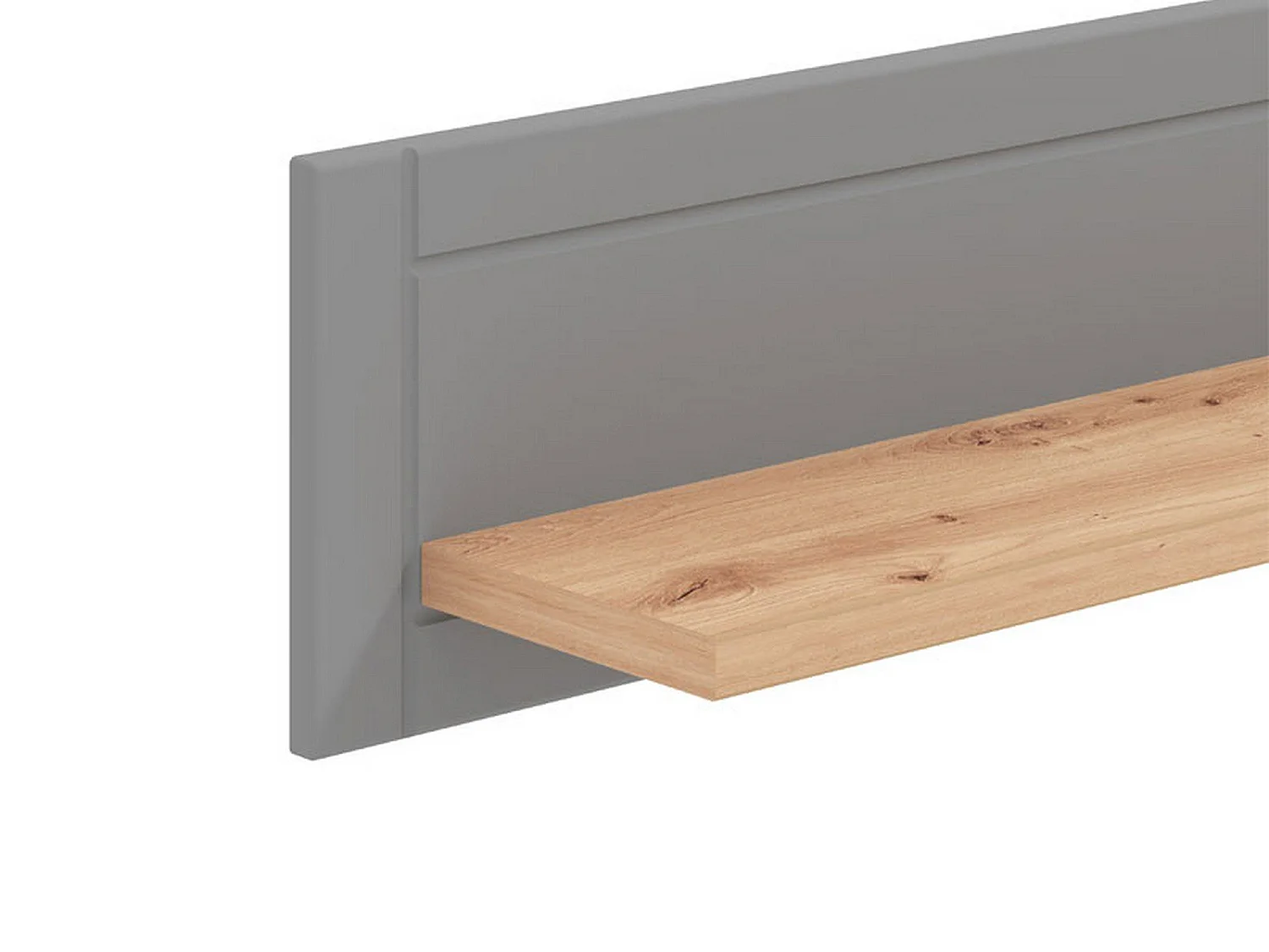 Mensola Suelli, un Ripiano, 146x20x24h cm Grigio, Dettaglio Geometrico, Portata Ripiani 5