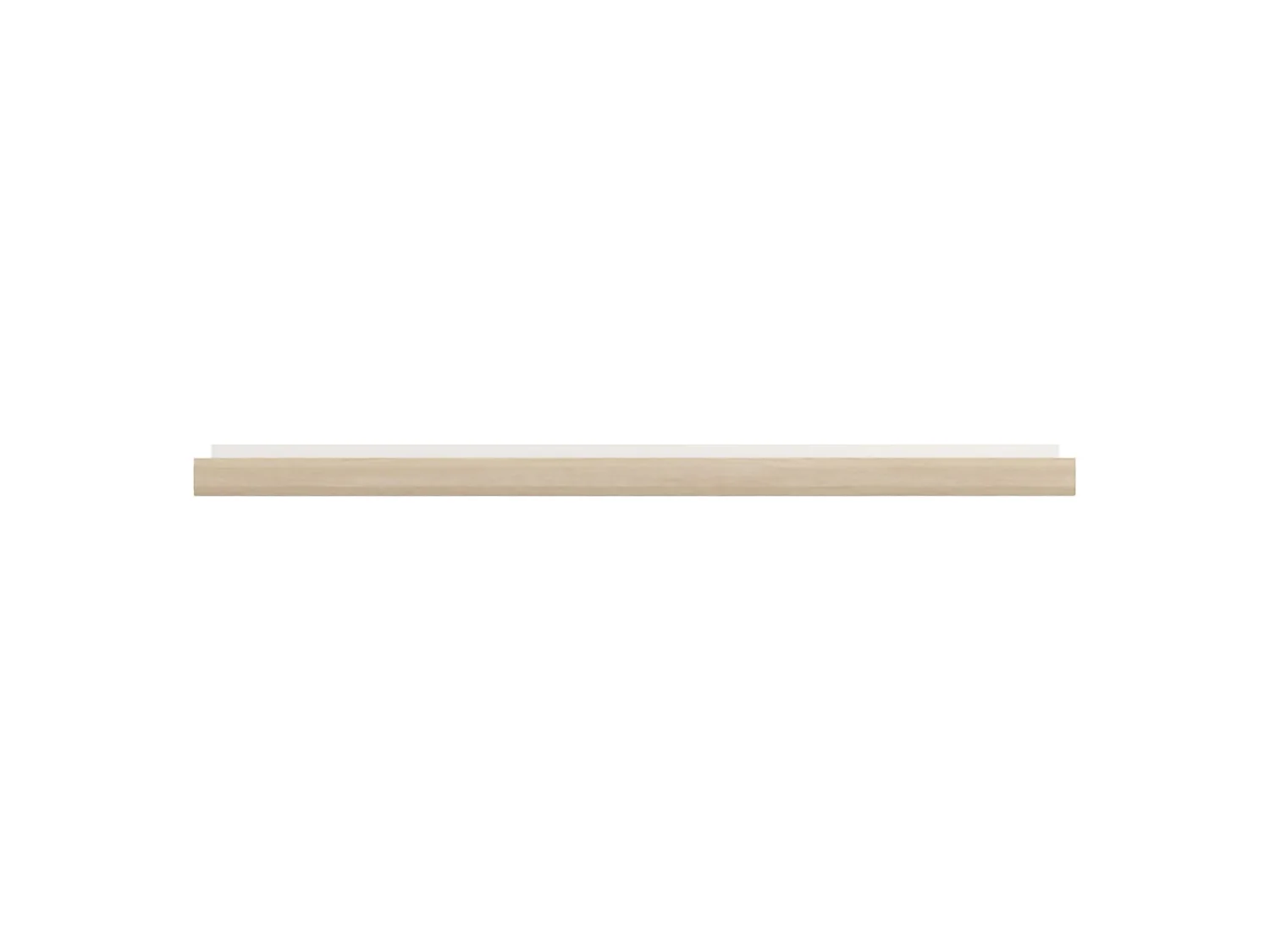 Mensola Ollol, un Ripiano, 150x22x24h cm Bianco, Sfumatura Colore Struttura Rovere, Colore Struttura Marrone