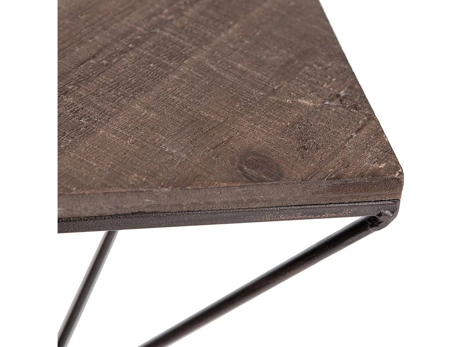 Mensola Cassola, 2 Ripiani, 33x13x30h cm Marrone Noce, in Legno di Abete, Colore Struttura Nero