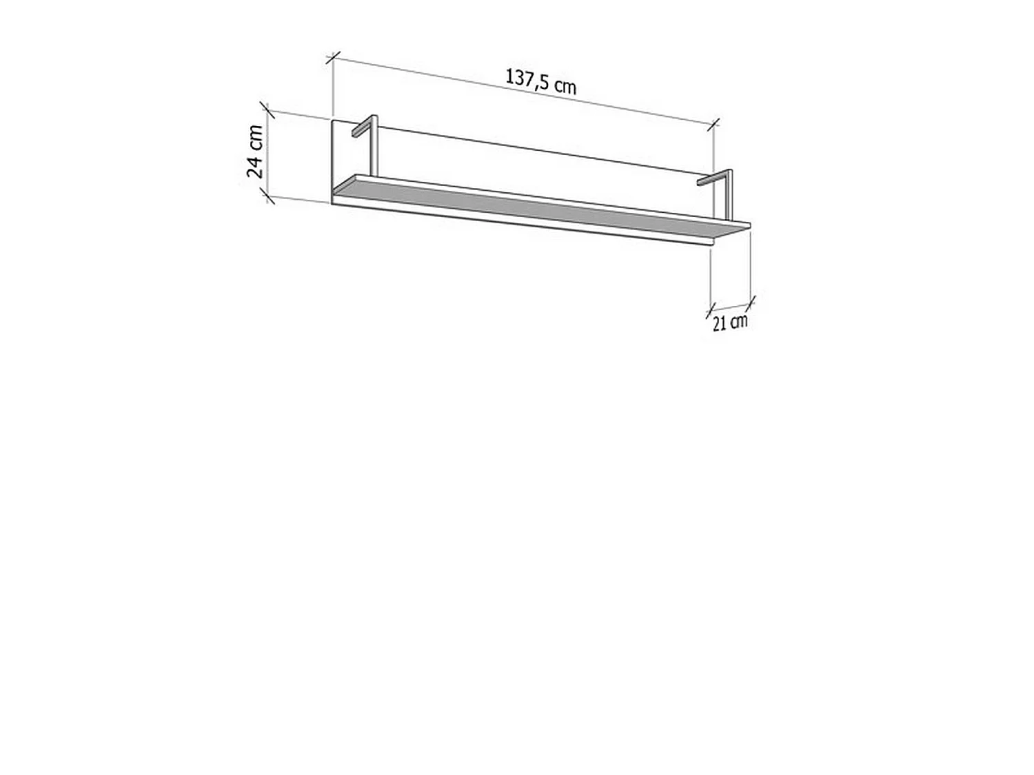 Mensola Oriolo, un Ripiano, 138x21x24h cm Marrone Rovere Nodi, Portata Ripiani 5, Sfumatura Colore Struttura Rovere Nodi