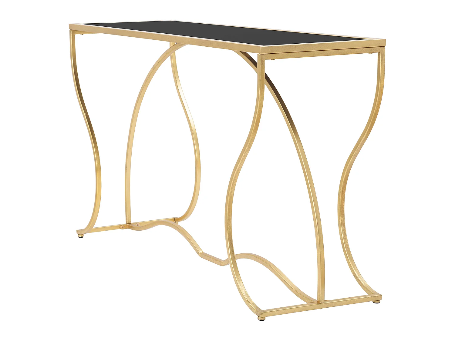 Console Otepaa, un plateau, 130x40x75h cm or fumé, structure en verre, plateau transparent